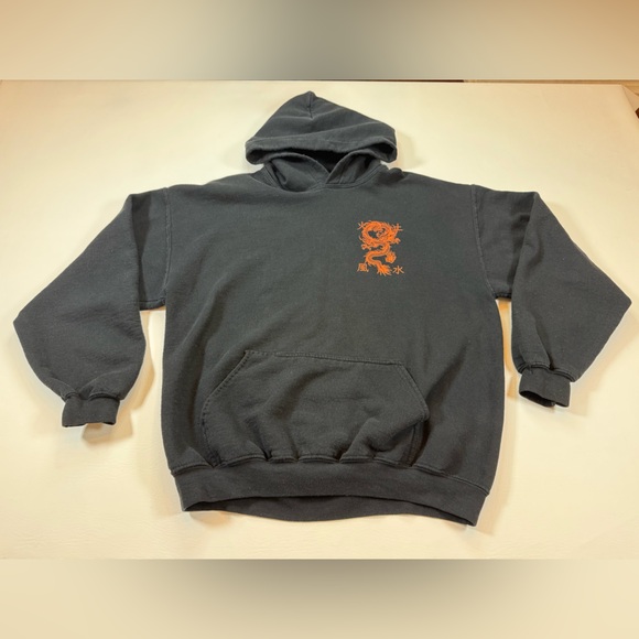 SCW Black Hoodie with Red Chinese Dragon Graphic large no drawstring (bin KK27) - Picture 8 of 8